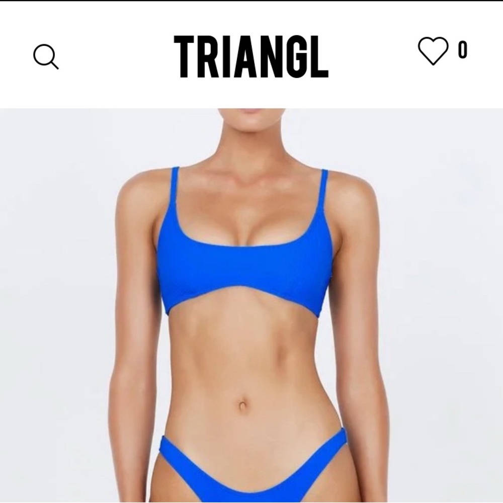 triangl blue bikini top only
